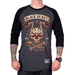 BLACK HEART Chopper Skull RG šedá - M