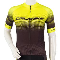 Crussis Cyklistický dres s krátkym rukávom čierna-fluo žltá - L