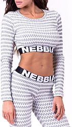 Tričko s dlhým rukávom Nebbia Boho Style 3D pattern crop top 66003 Veľkosť M