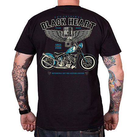 BLACK HEART Blue Chopper čierna - XXL