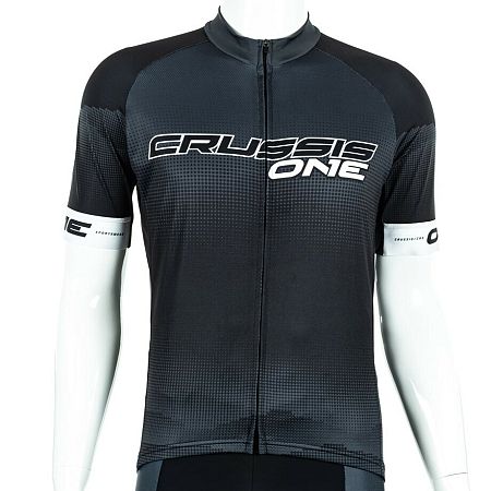 Crussis cyklistický dres krátky rukáv ONE čierna/biela - 3XL