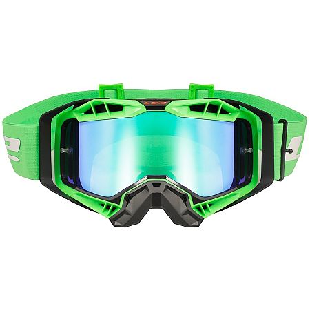 LS2 Aura Pro Black H-V Green irídiové sklo