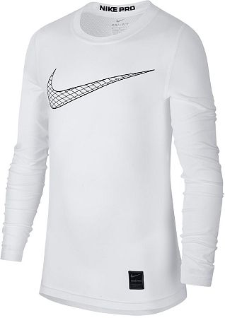 Tričko s dlhým rukávom Nike B NP TOP LS COMP HO18 2 bq2186-100 Veľkosť XL
